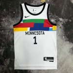 NBA 1 Edwards Timberwolves 2022-23 city Maillot imprimé